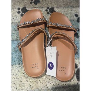 NEW Women’s A New Day Tan/Jacky Embellished Sandals Size: 6